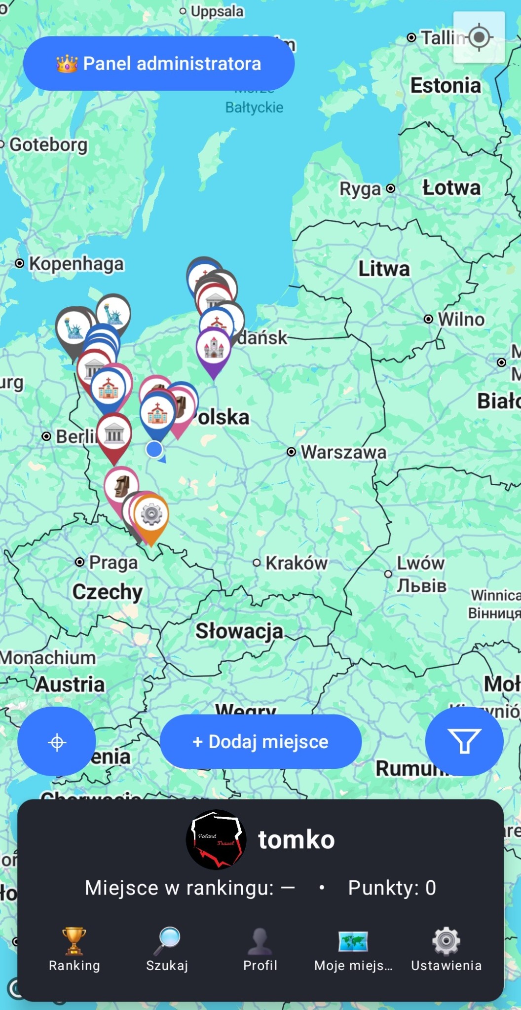 Poland Travel – mapa i miejsca