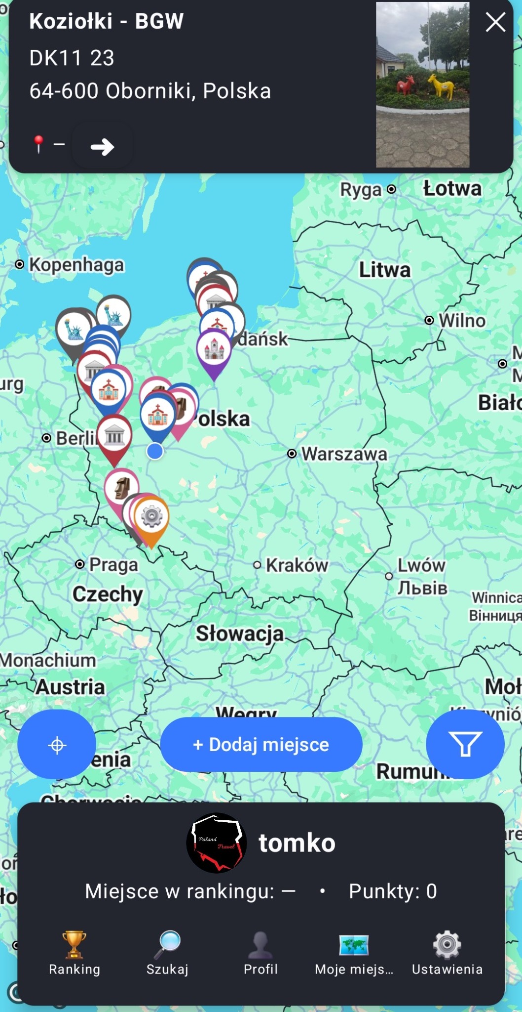Poland Travel – karta miejsca